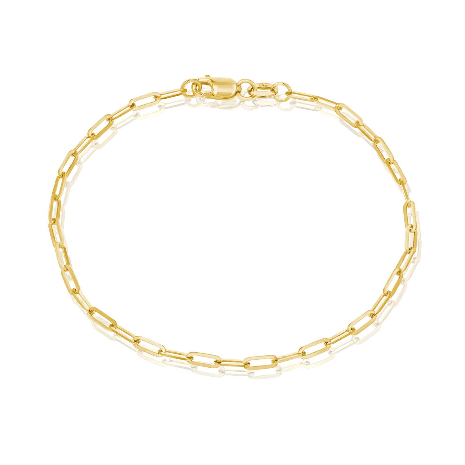 14K Diamond Cut Oval Link Bracelet