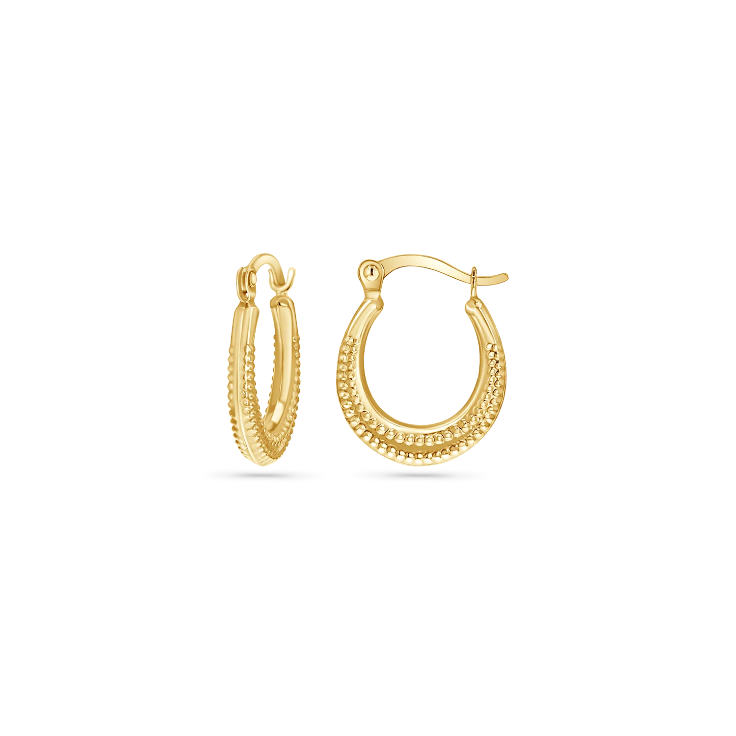 Beaded Crescent Hoops
