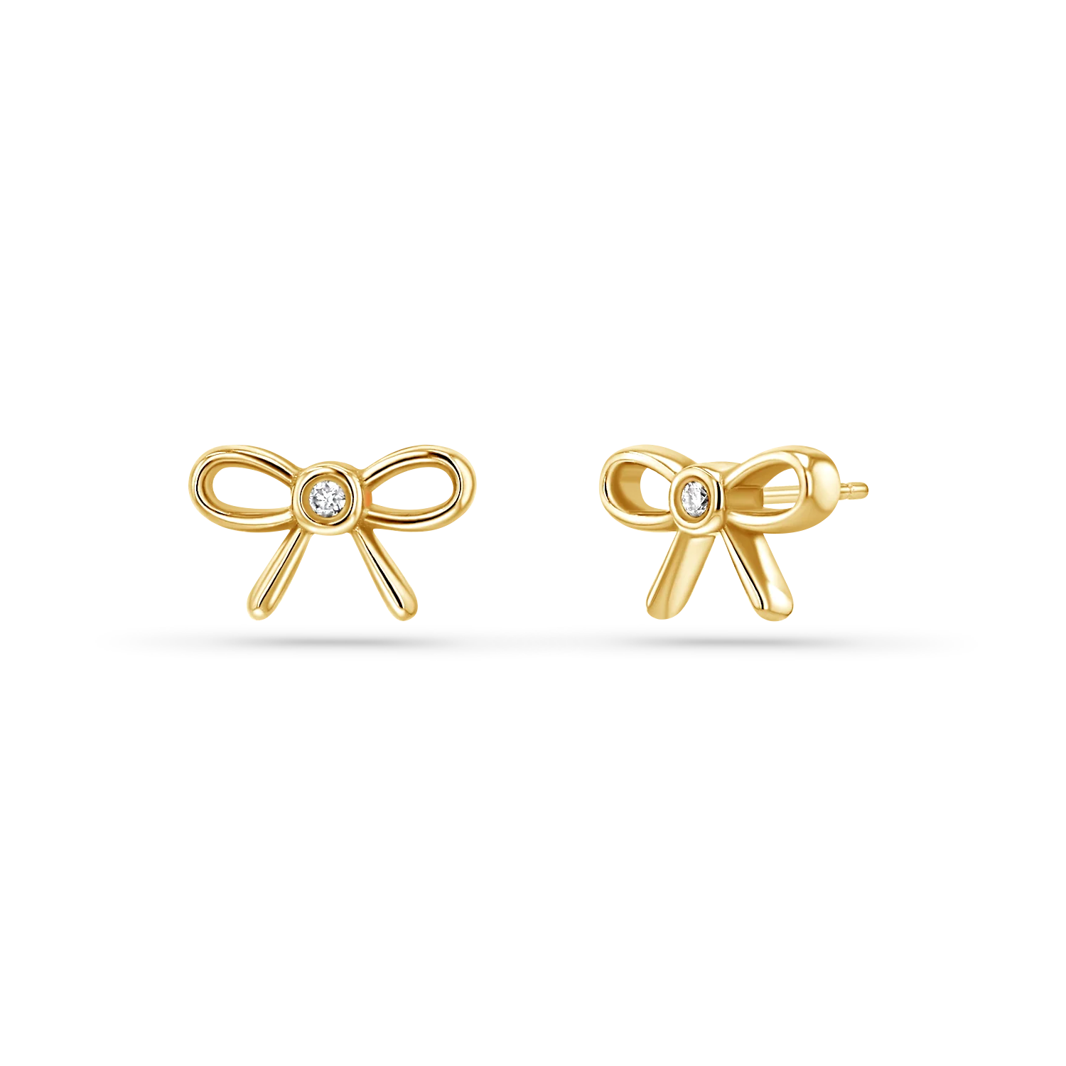 Dainty Diamond Bow Earrings
