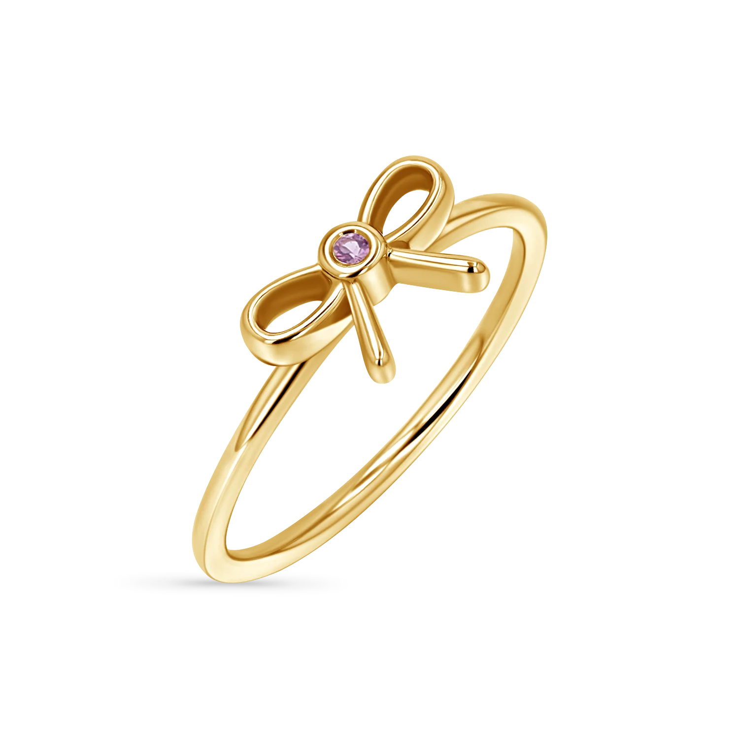 Dainty Pink Sapphire Bow Ring