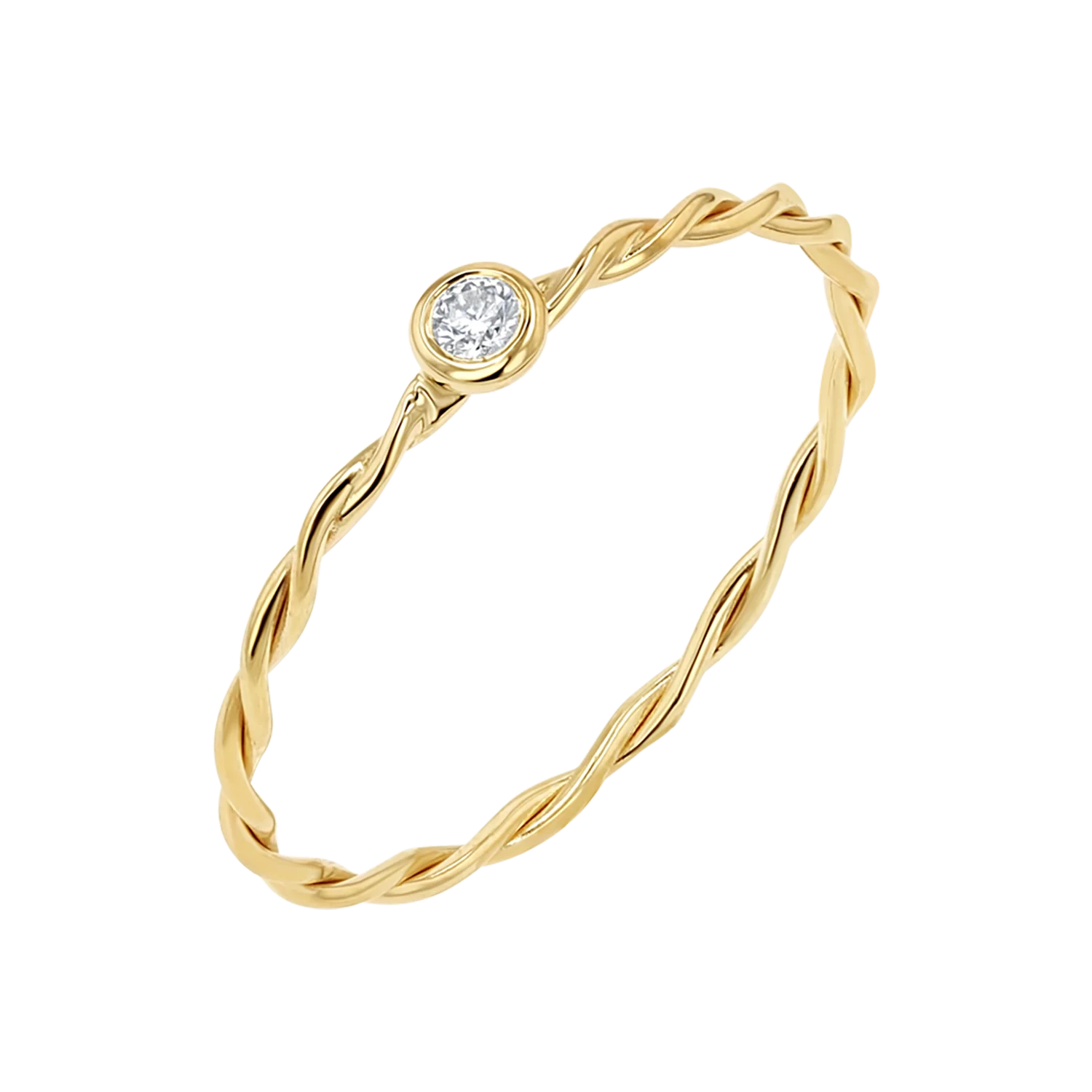 Diamond Bezel Twist Ring