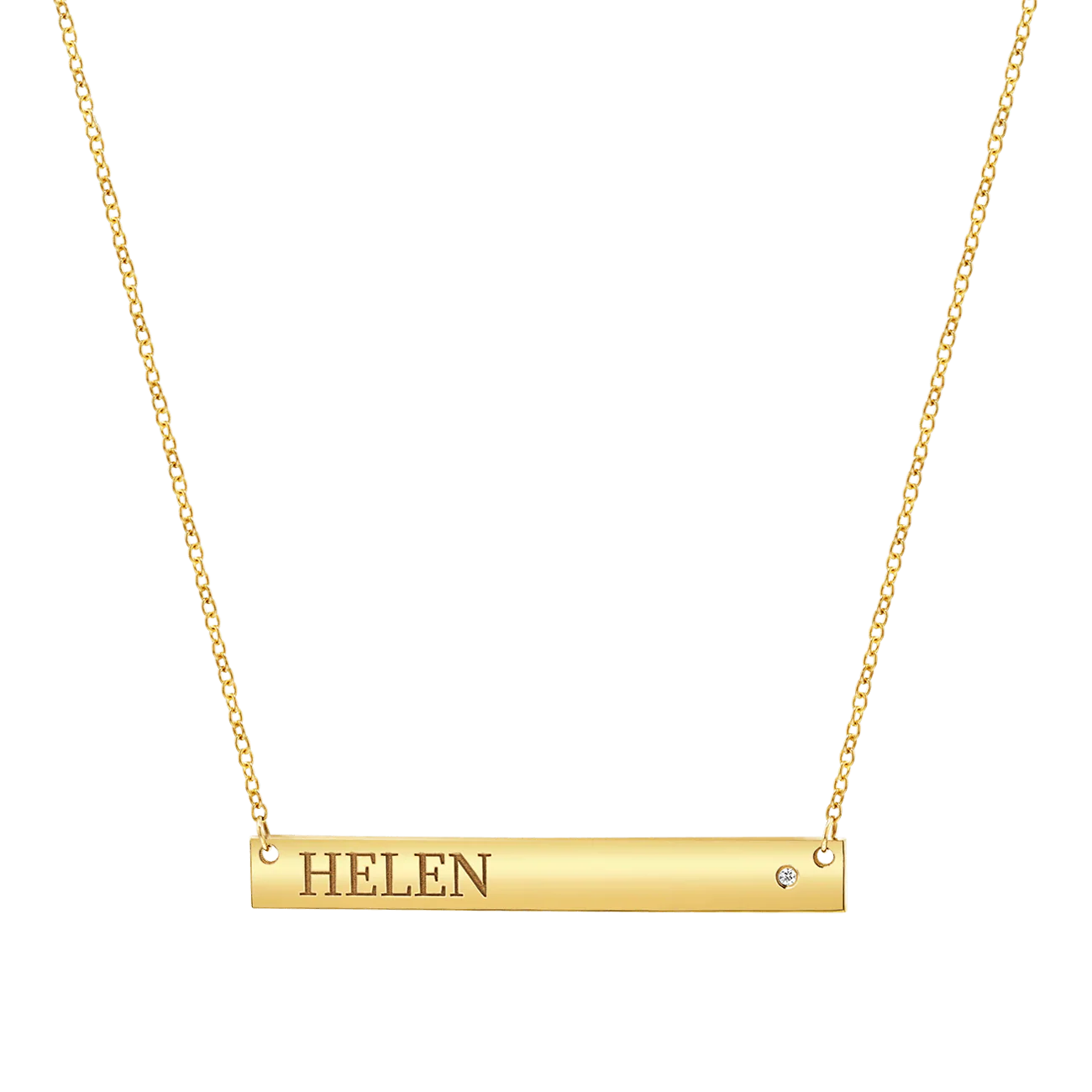 Diamond Nameplate Necklace