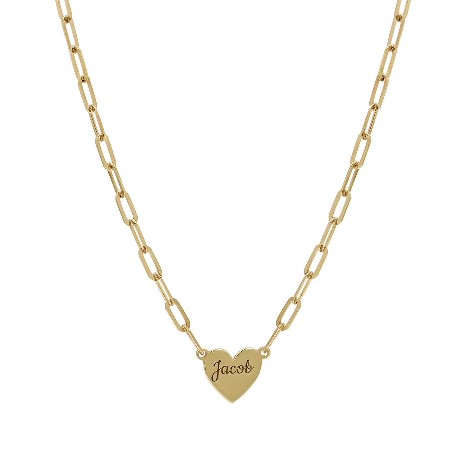 Engravable Multi Heart Paper Clip Necklace