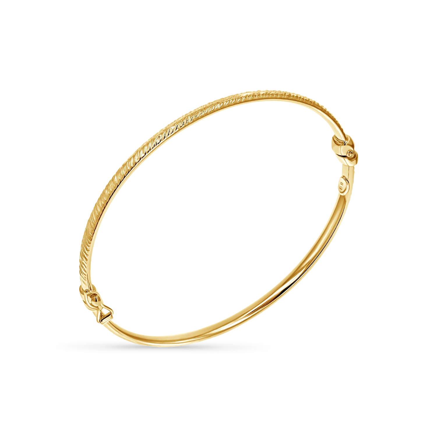 Fine Diamond Cut Gold Bangle
