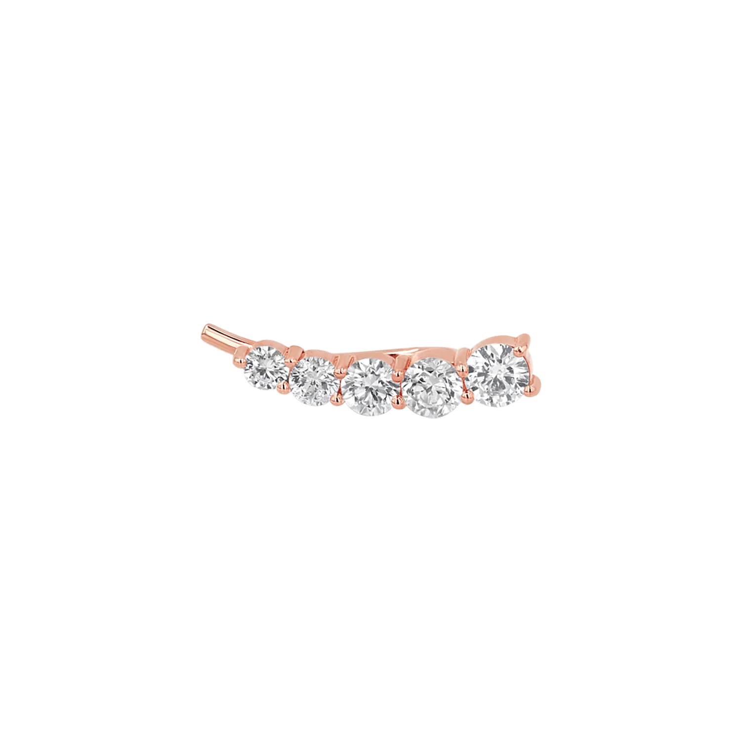 Graduated Diamond Bezel Crawler Earring - Image 9