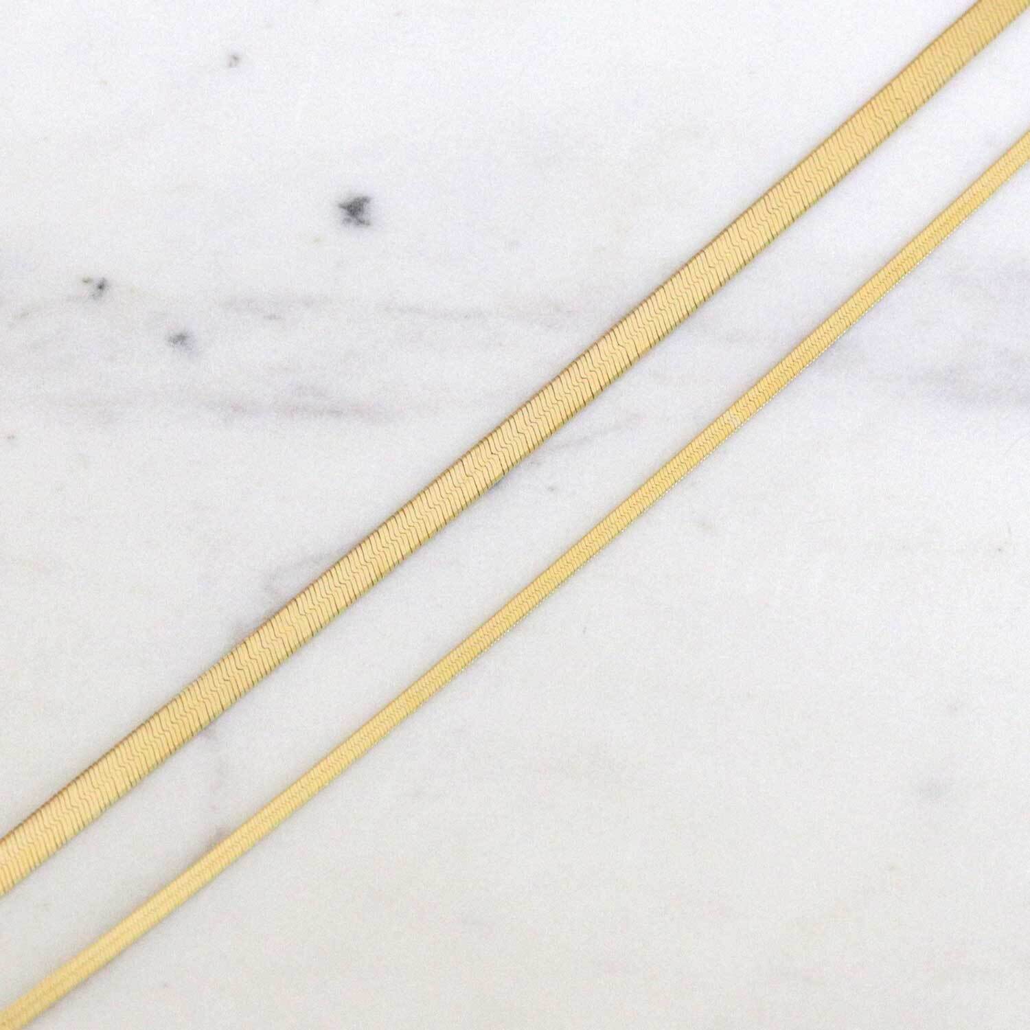 14K Gold Grand Herringbone Bracelet 5mm - Image 3
