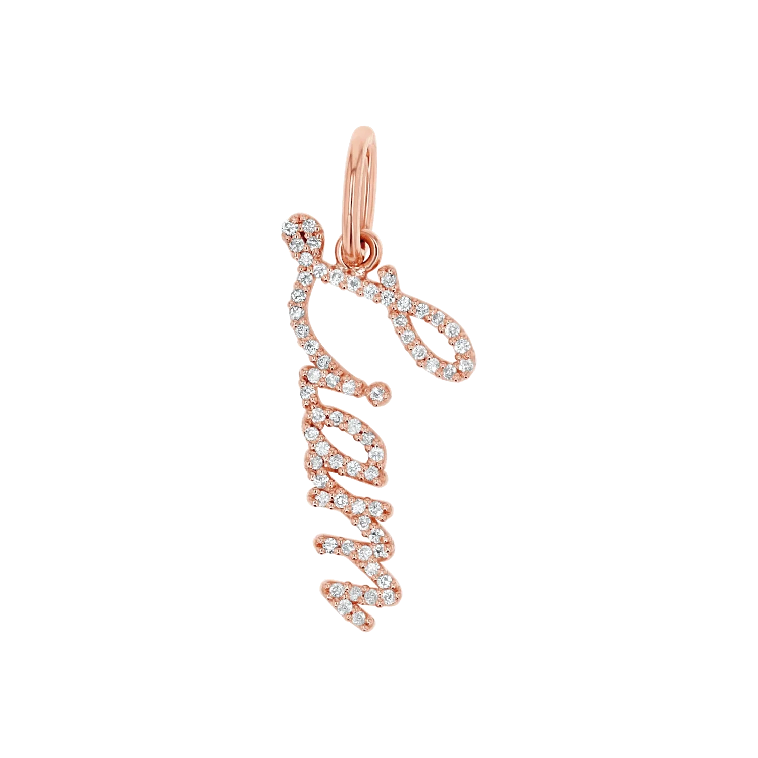 Kids Vertical Diamond Name Script Charm - Image 3