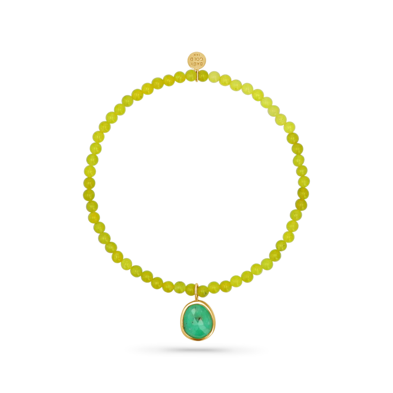 Lemon Jade Gemstone Drop Bead Stretch Bracelet