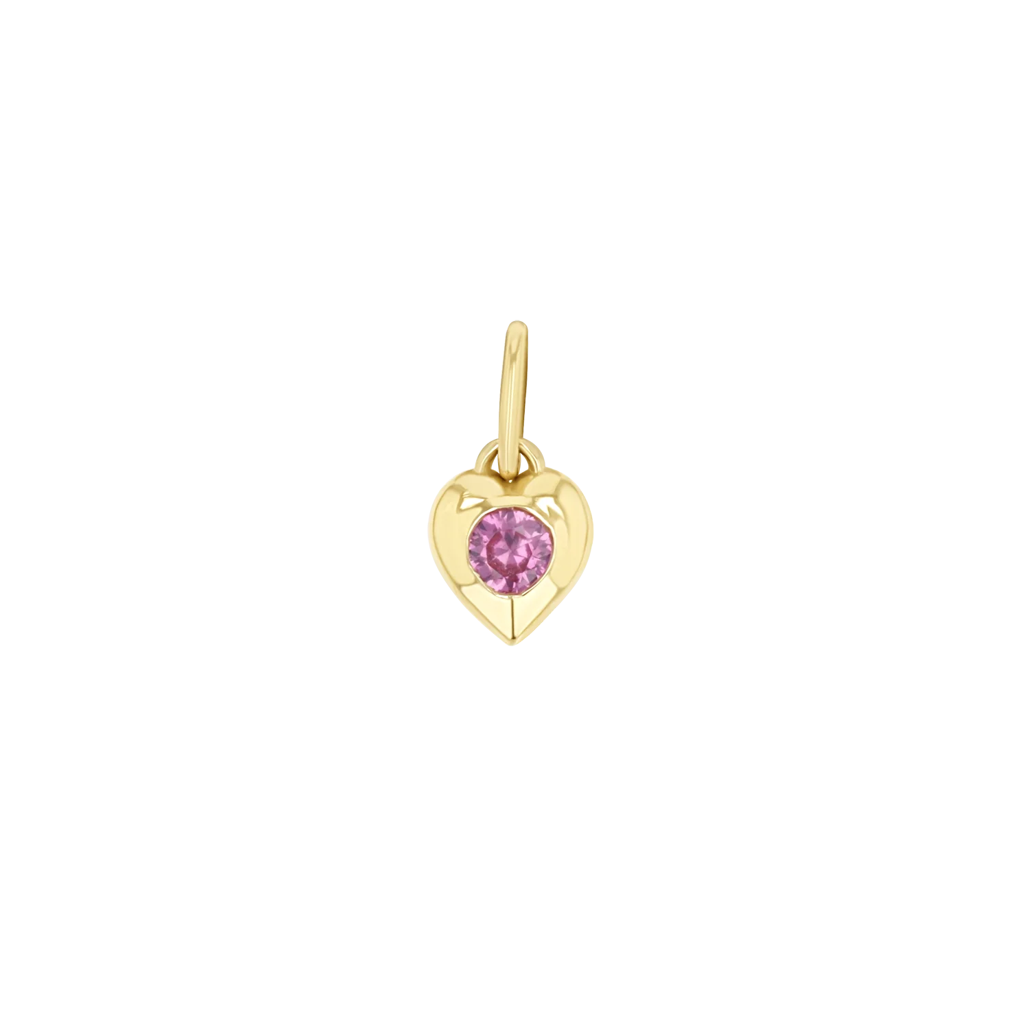 Mini Puff Heart Gemstone Charms