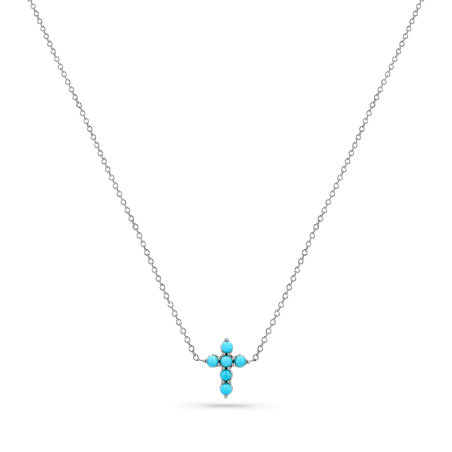 Mini Turquoise Cross Necklace - Image 2