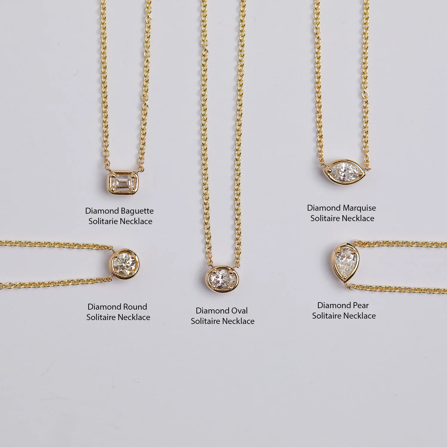 Pear Diamond Solitaire Necklace - Image 4