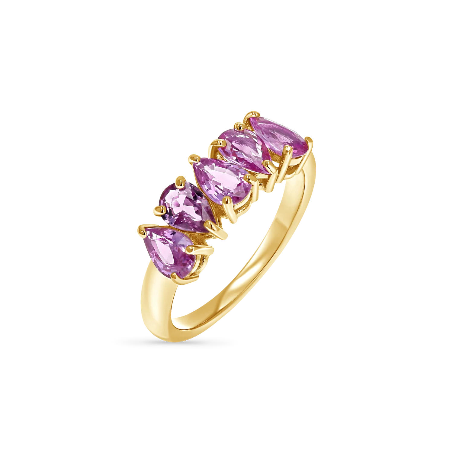 Pear Shape Pink Sapphire Half Eternity