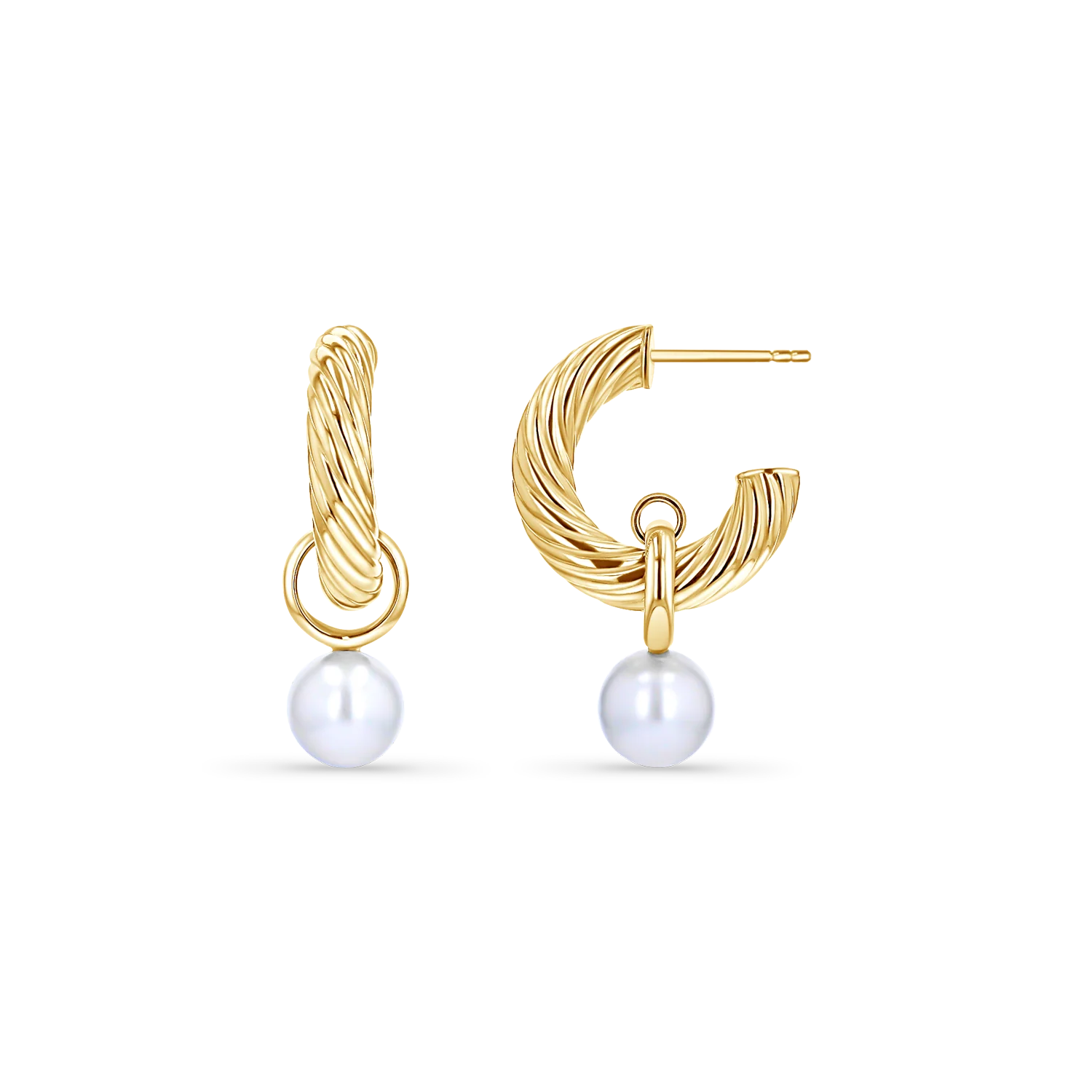 Pearl Drop Charmed Twist Hoops