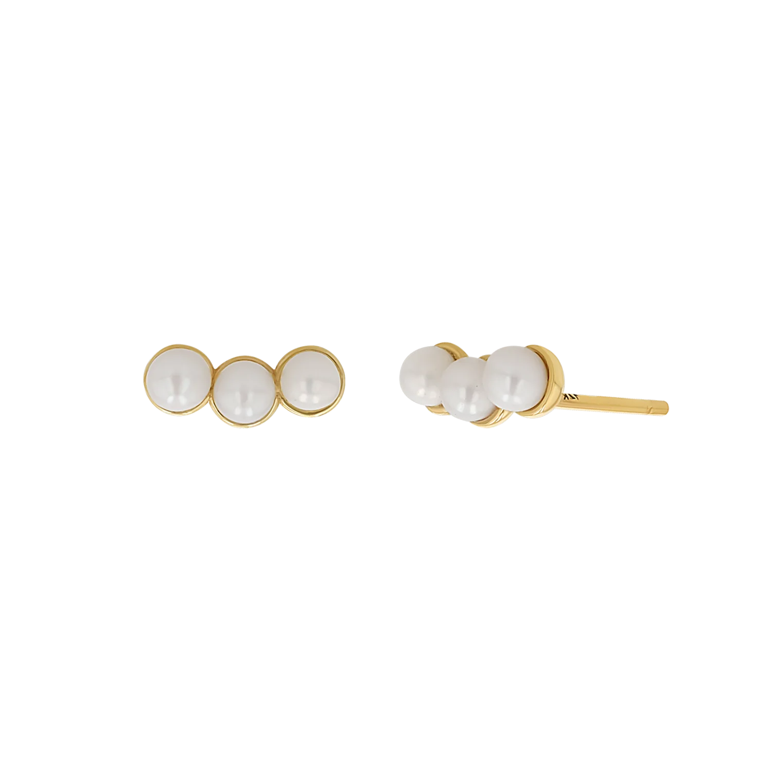 Pearl Trio Stud Earrings