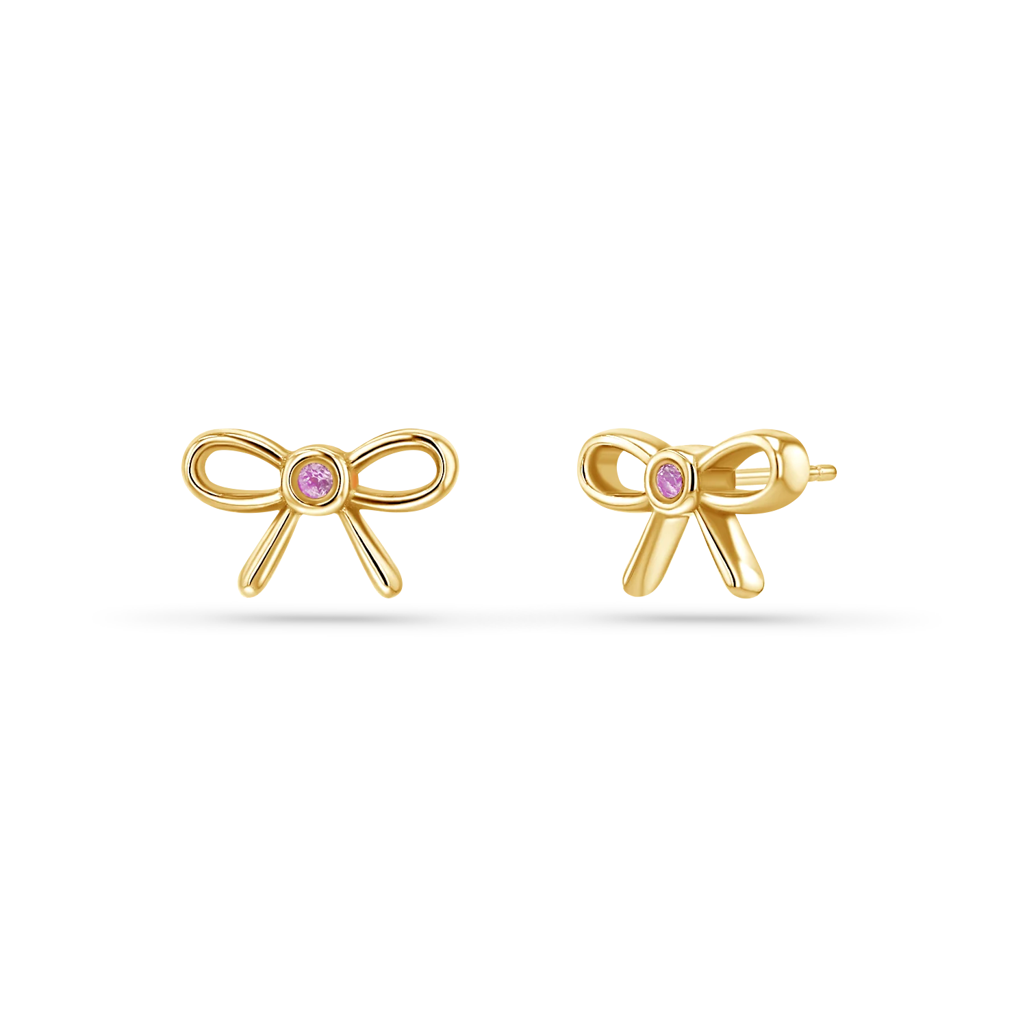 Pink Sapphire Bow Earrings