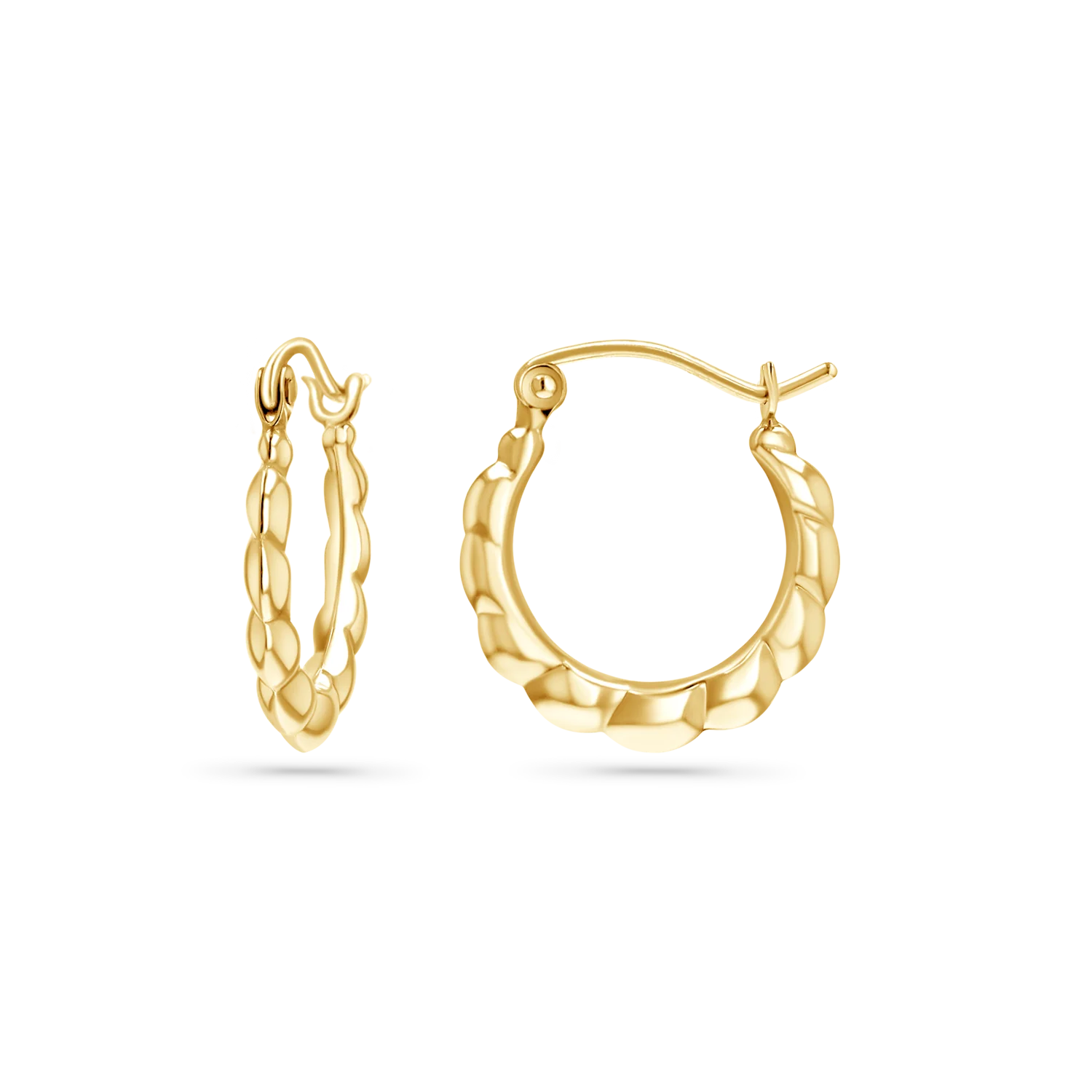Puff Scallop Hoop Earrings