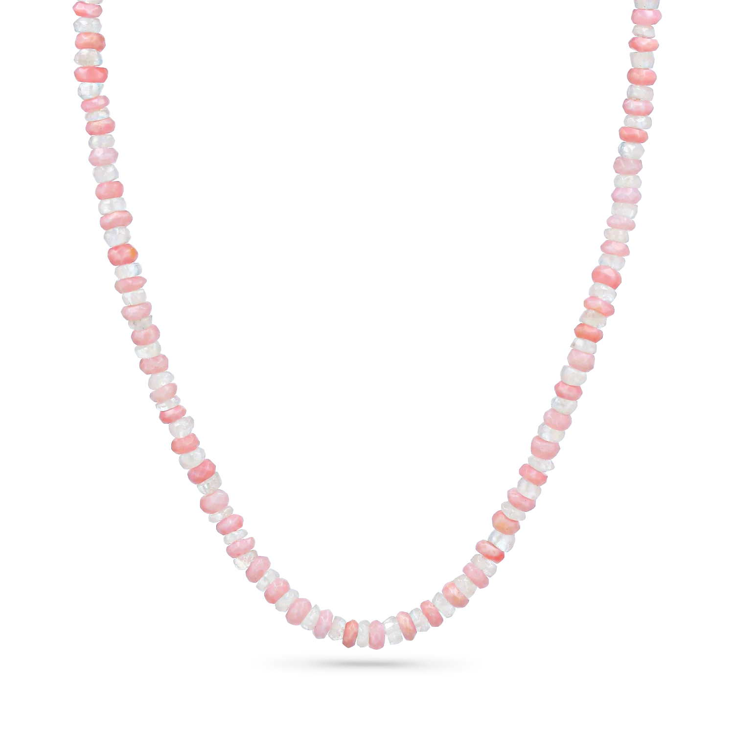 Rose Quartz and Moonstone Beaded Necklace
