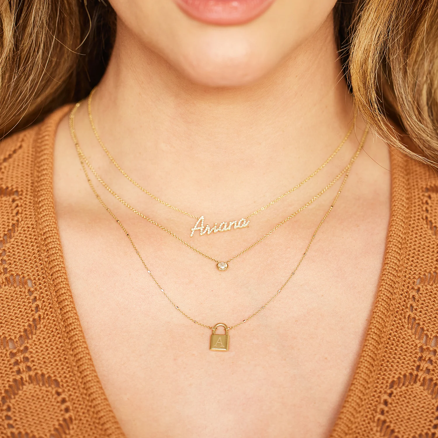 Round Diamond Solitaire Necklace - Image 6