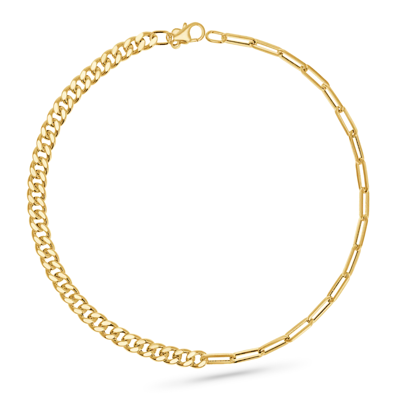 Split Curb Paper Clip Chain Anklet