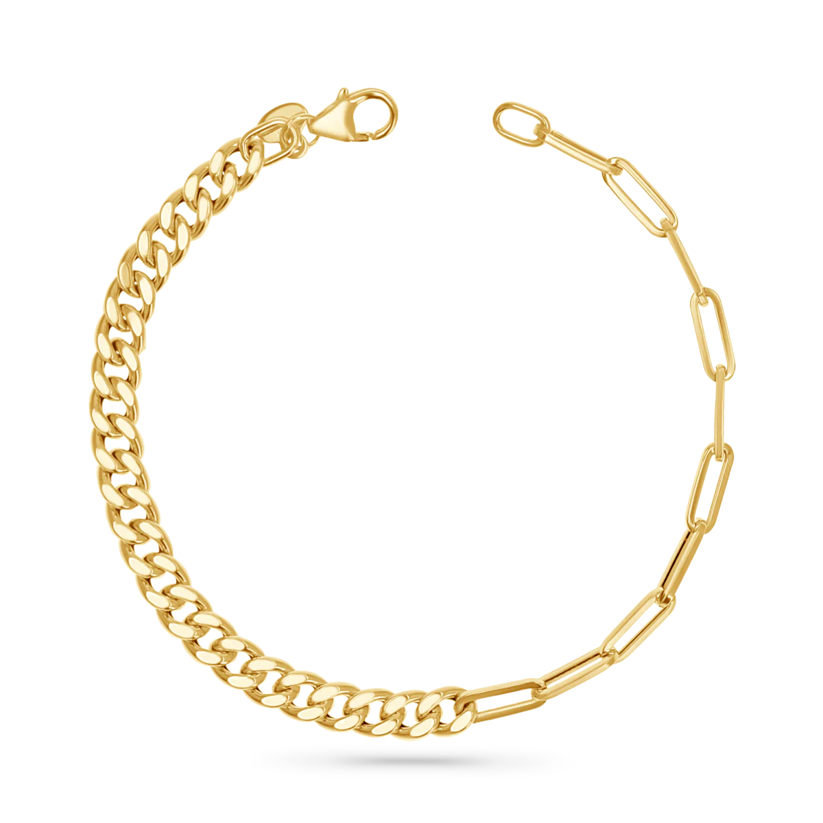 Split Curb Paper Clip Chain Bracelet