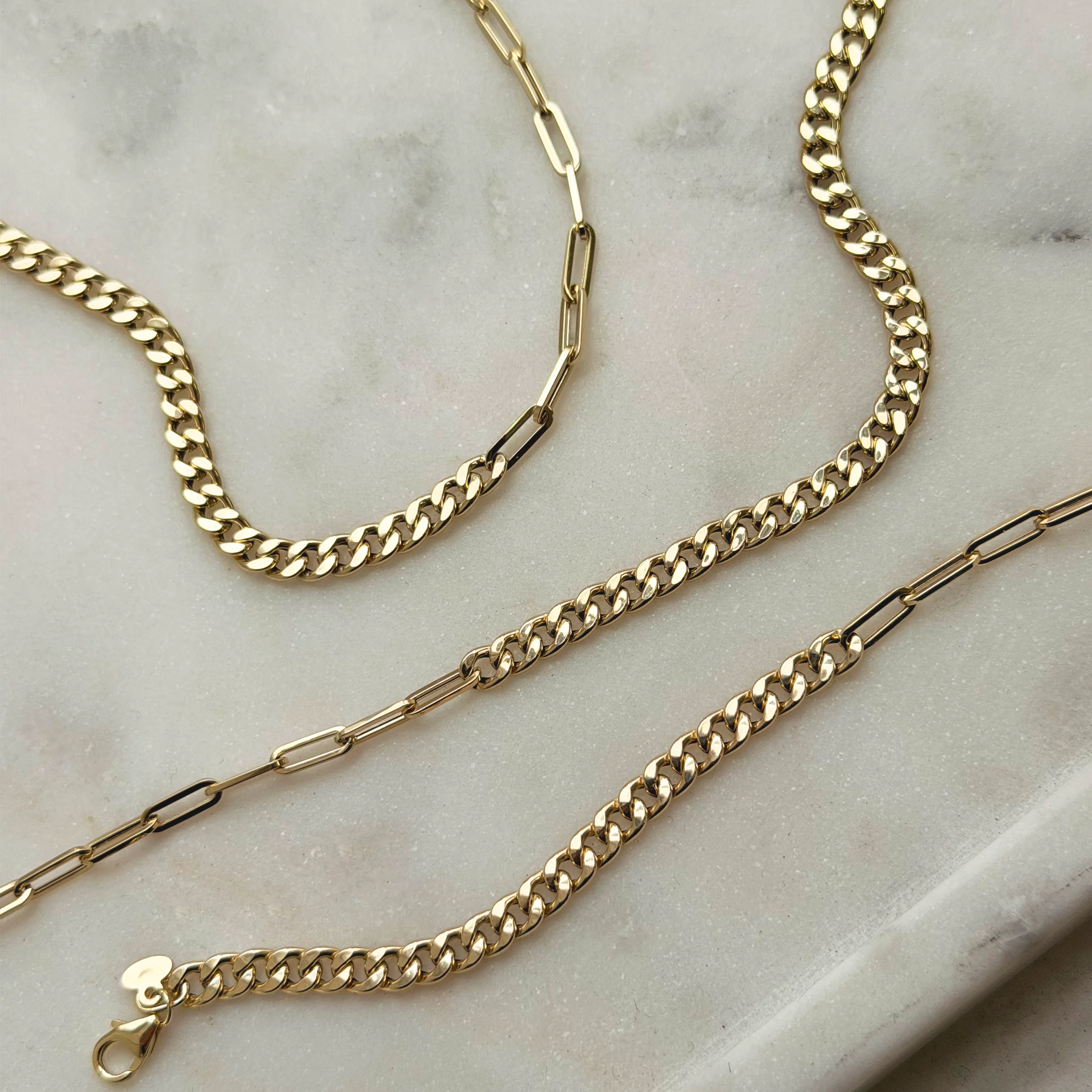 Split Curb Paper Clip Chain Bracelet - Image 2