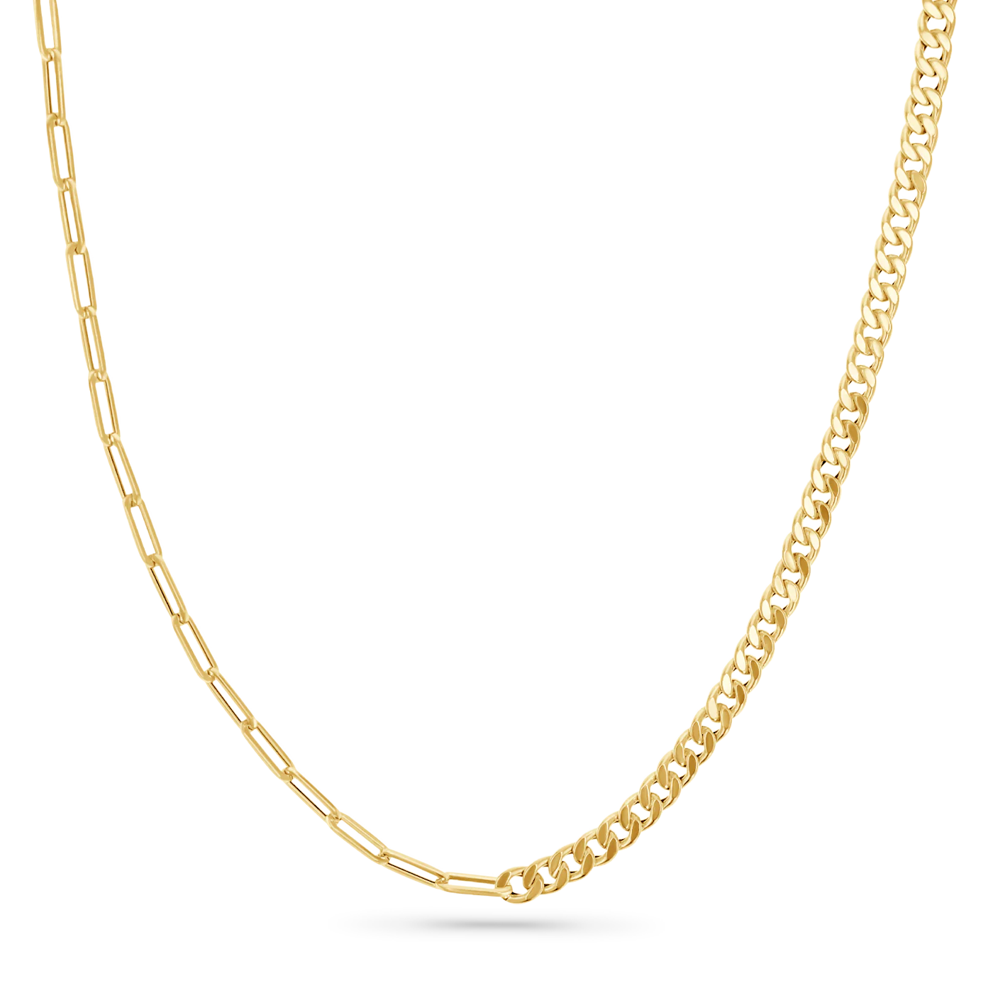 Split Curb Paper Clip Chain Necklace