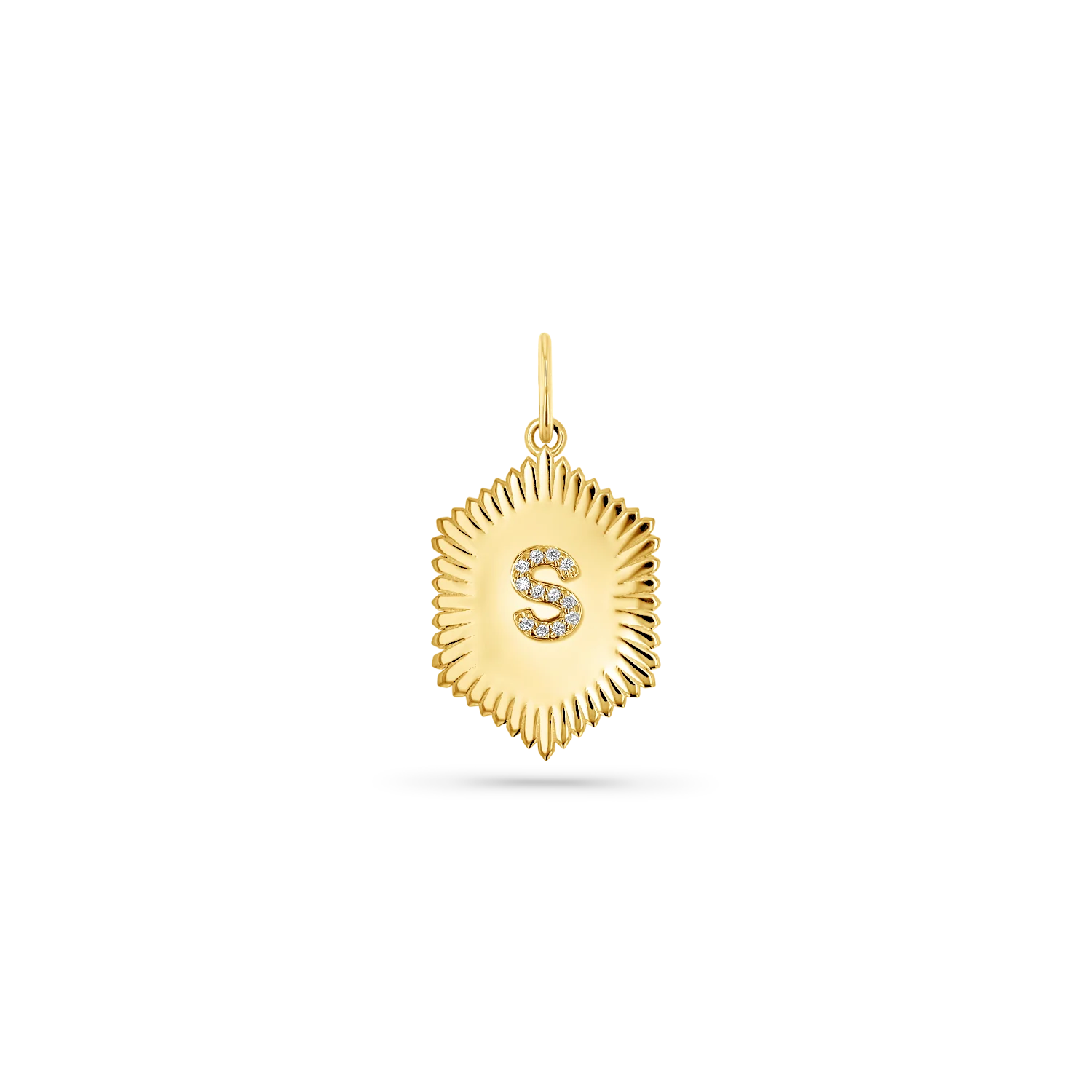 Sunburst Hexagon Letter Charm