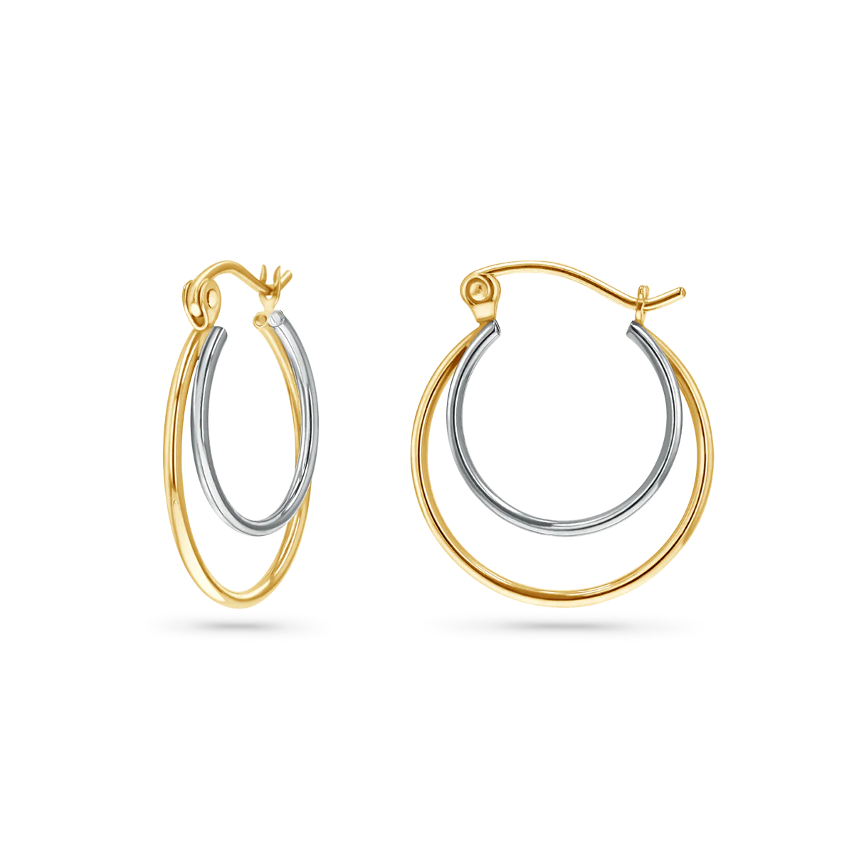 Two Tone Layered Hoop Earrings