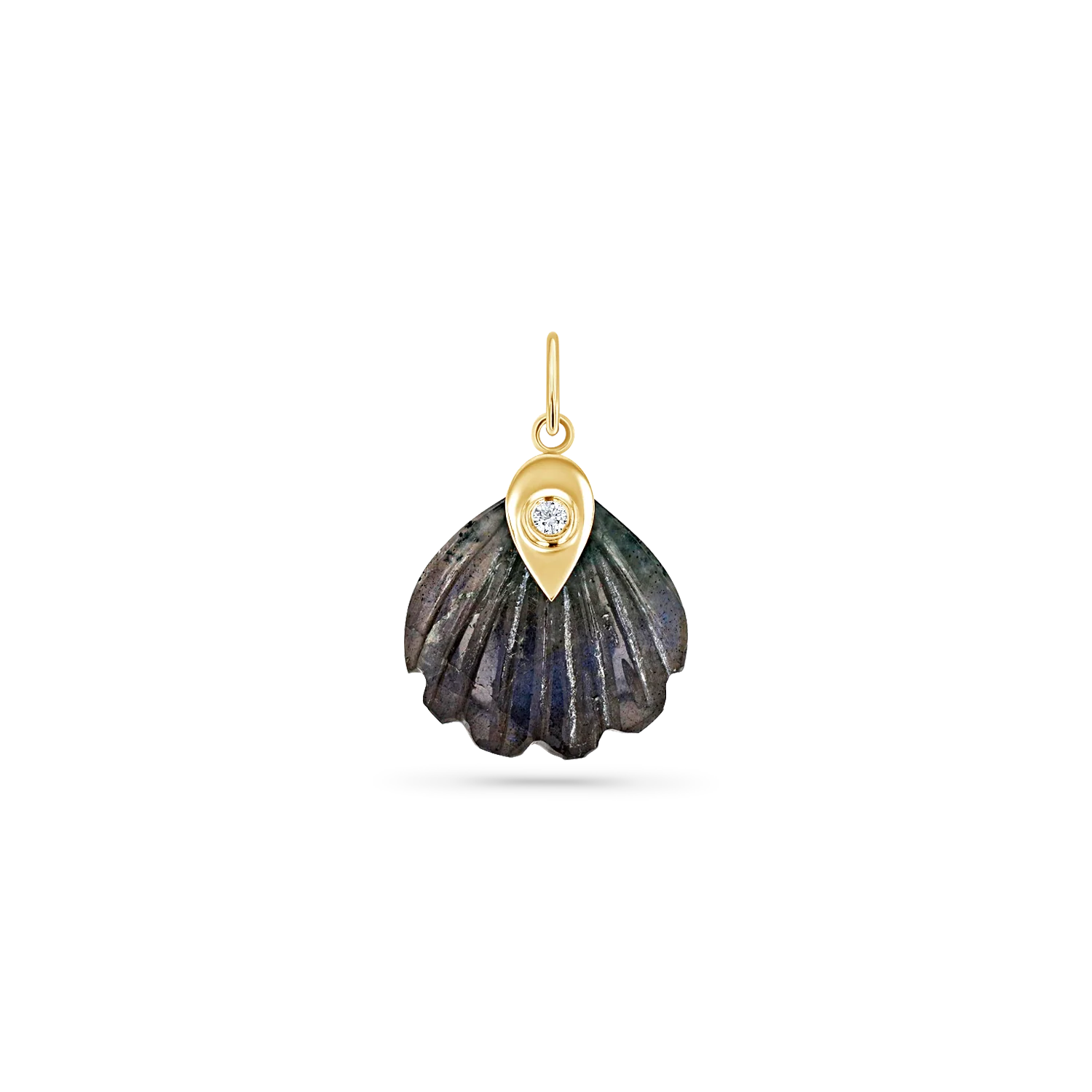 Venus Labradorite Shell Diamond Charm