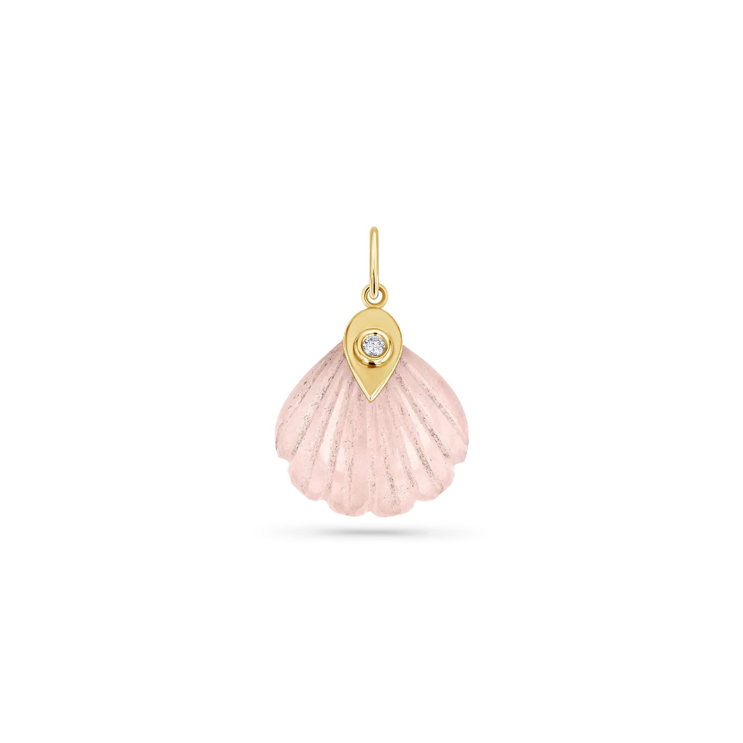 Venus Rose Quartz Shell Diamond Charm