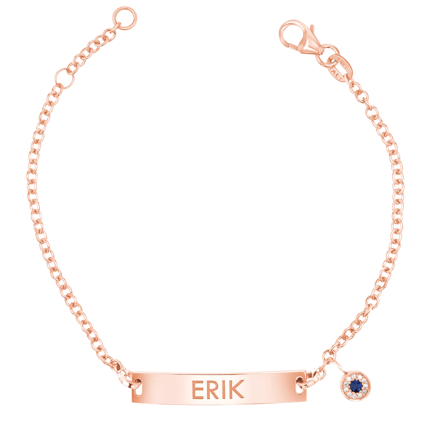 Classic Engravable ID Bracelet with Round Eye Charm - Image 3