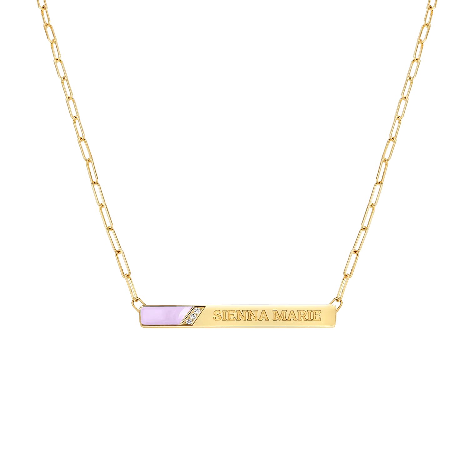 Slash Engravable Necklace with Diamond Accents - Image 13
