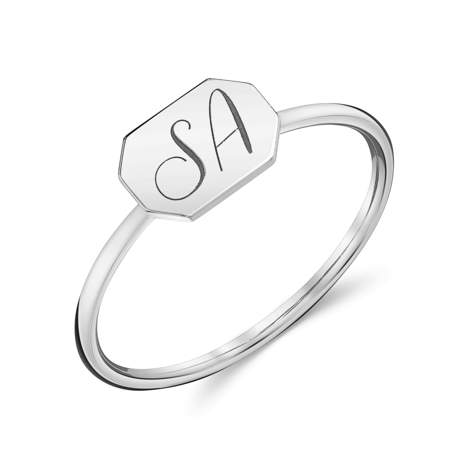 Engravable Initial Tag Ring - Image 2