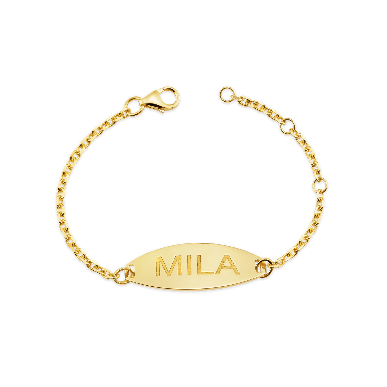 Kids Signature Elongated Oval ID Engravable Bracelet