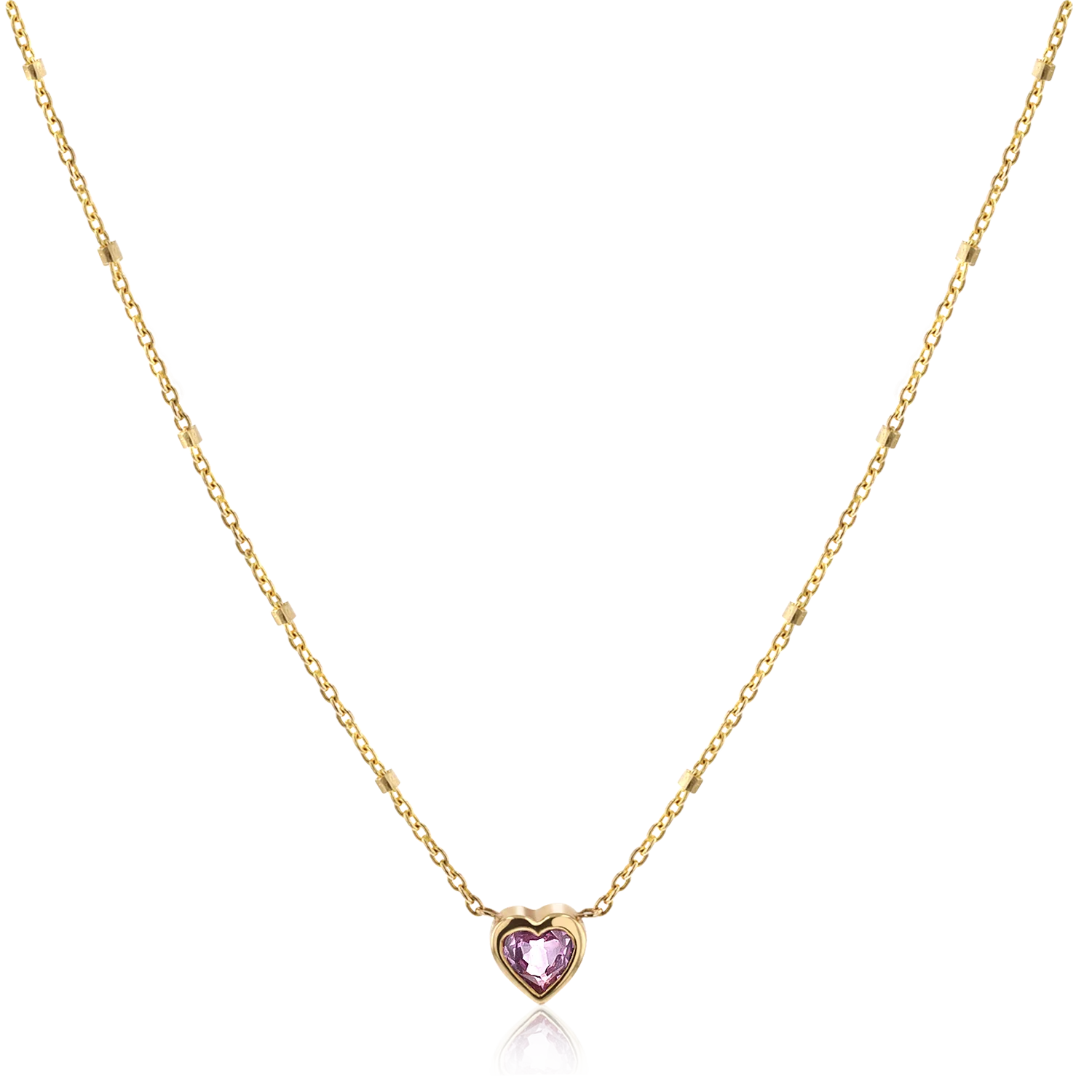 Kids Bezel Heart Necklace