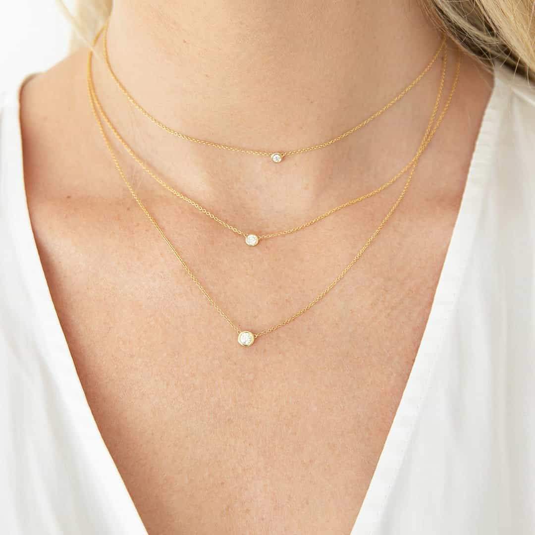 Kids Solitaire Diamond Necklace - Image 4