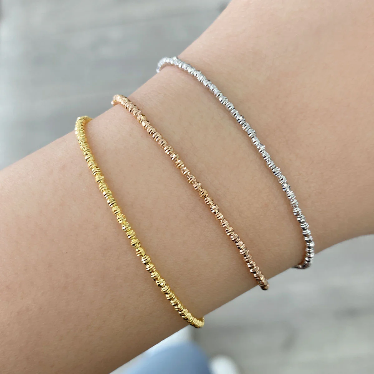 14K Gold Moon Cut Bracelet - Image 4