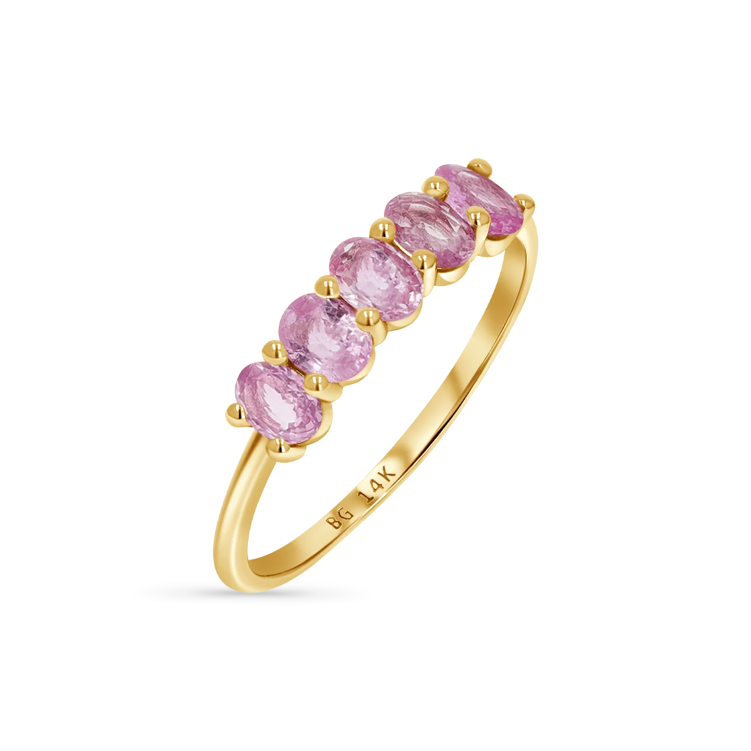 Oval Pink Sapphire Five-Stone Ring