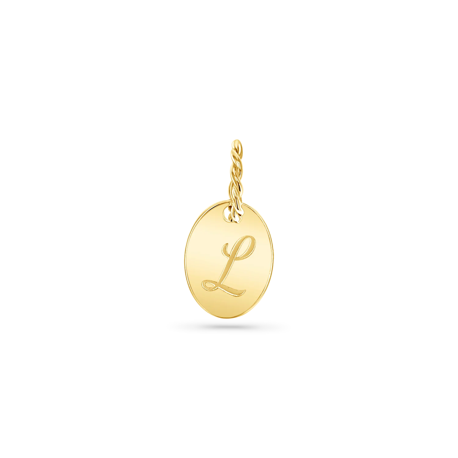 Oval Script Letter Charm
