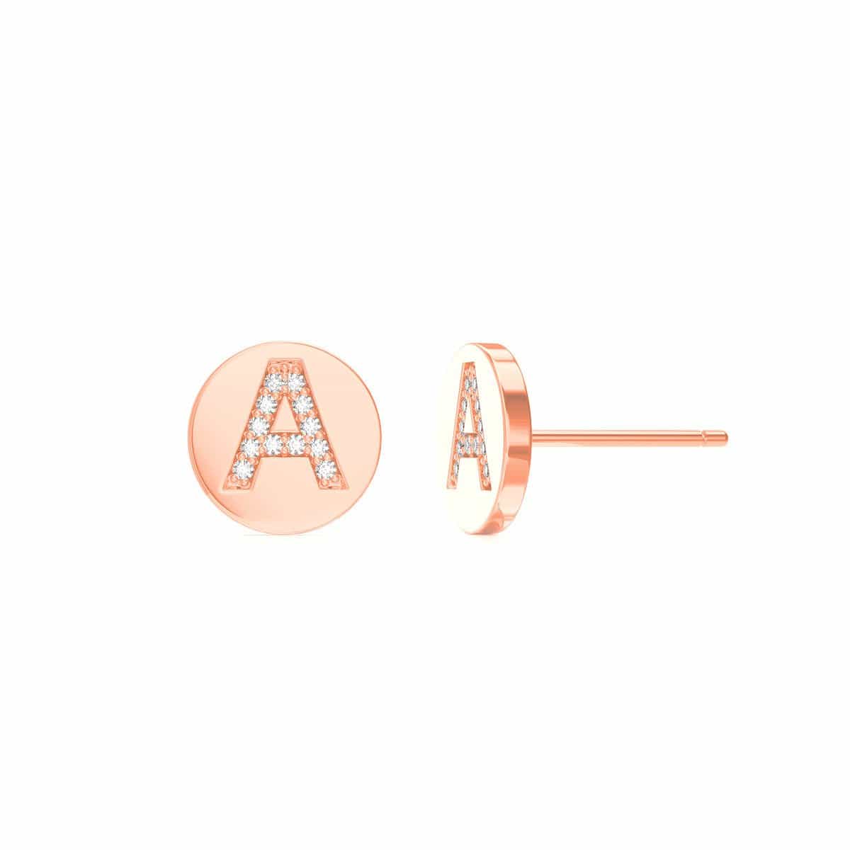 Diamond Initial Coin Earrings - Image 3