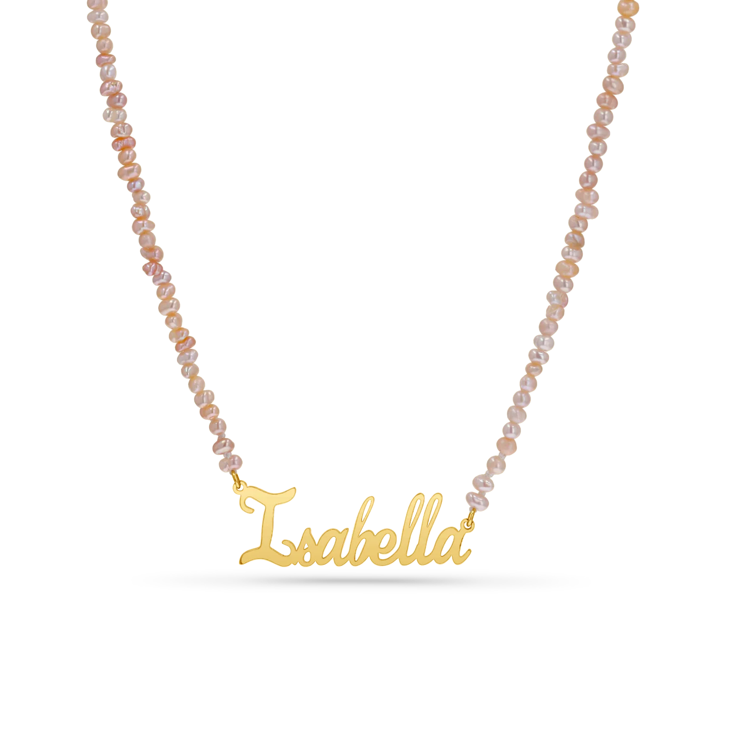 Pink Pearl Name Necklace